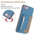 thumbnail image 7 of Dteck Magnetic Case for iPhone 8 Plus/7 Plus, 2 in 1 Wallet Case Detachable Card Holder, Compatible with MagSafe, Slim PU Leather RFID Blocking Credit Slots Zipper Pocket,Light Blue, 7 of 7