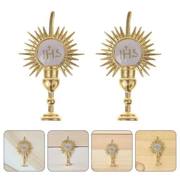 FRCOLOR 10pcs JHS Cake Topper Gold Religion Cupcake Toppers Holy light Bless Cupcake Picks Cake Decorations for Party Supplies