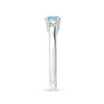 thumbnail image 2 of ANGARA Natural Classic Round Aquamarine and Diamond Three Stone Ring in 925 Sterling Silver for Women (Size-5mm) | March Birthstone, Anniversary, Jewelry Gift for Women | Natural Aquamarine Ring, 2 of 7