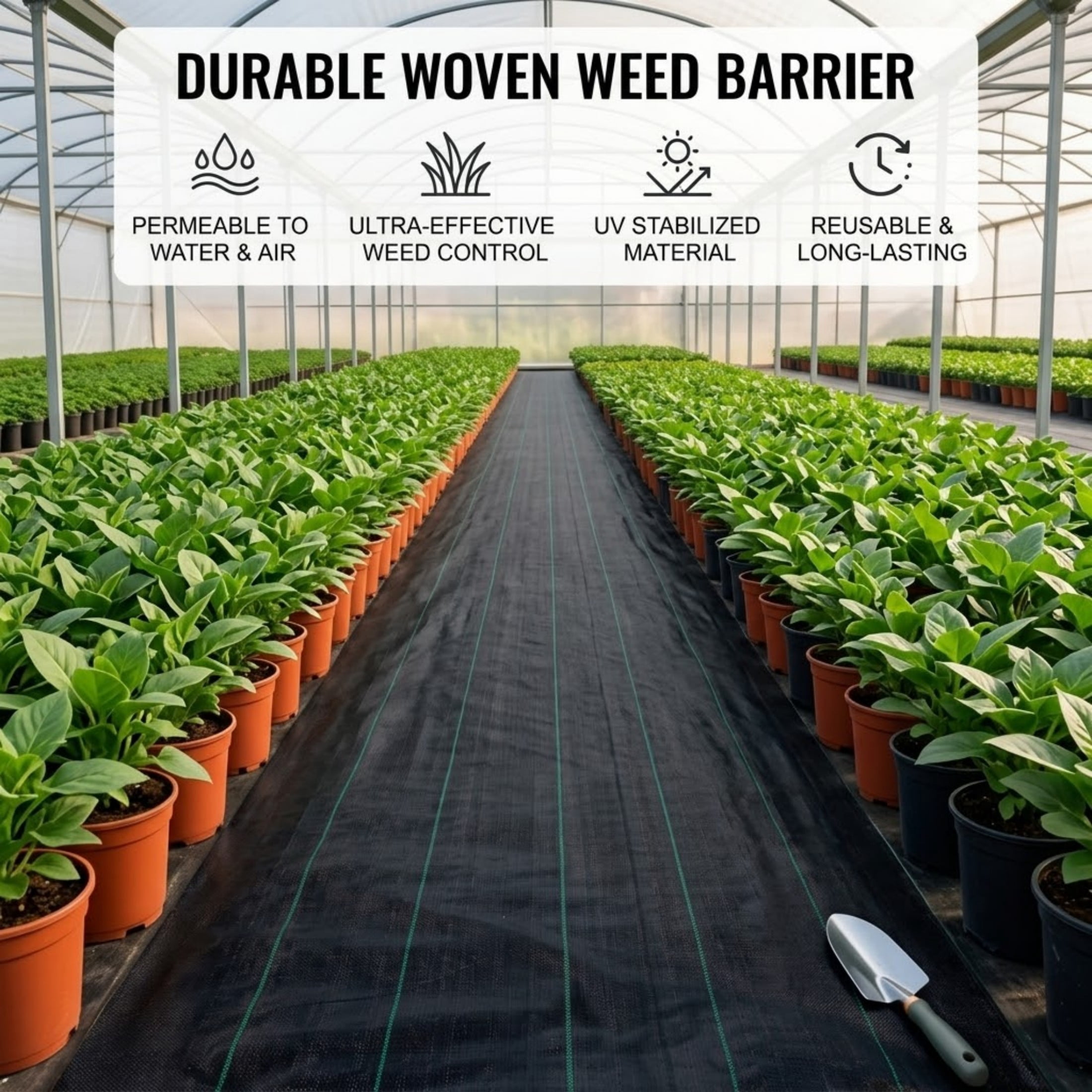 6 x 300 ft Weed Barrier Landscape Fabric, 3.2 Oz Heavy Duty PP Woven Ground Cover, 20-Year Durability