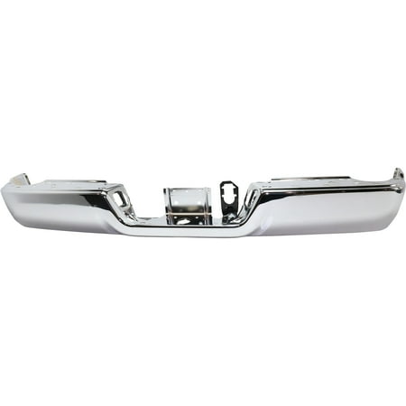 REAR STEP BUMPER FACE BAR; CHROME; WITHOUT PARK ASSIST SENSOR HOLES; FOR 2500/3500 SERIES; MADE OF STEEL; [CH]