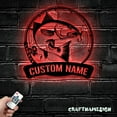thumbnail image 2 of Craftnamesign Custom Salmon Fishing Metal Wall Art LED Light, Fishing Sign, Fishing Wall Decor, 2 of 5