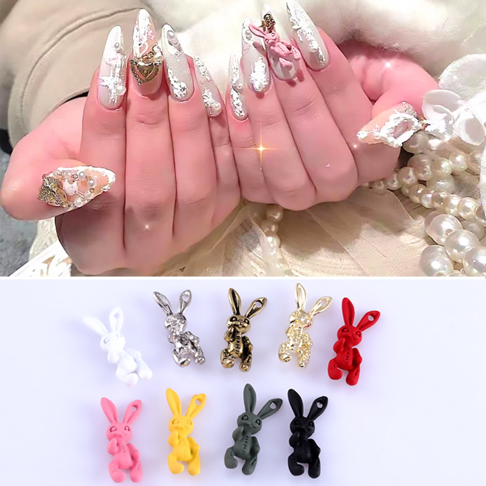 opvise 10Pcs Nail Decorations Stunning Visual Effect Vibrant Color Fade