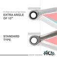 thumbnail image 5 of HB 13mm Ratcheting Combination Wrench WDM013-U 100-Tooth 12-Point Box End 15° Offset Head | Pass-Through Design for Long Bolts | Chrome Vanadium Steel Matte Finish | Professional Tool Made in Taiwan, 5 of 7
