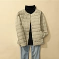 thumbnail image 1 of LOVZFMLL Jackets for Women's Puffer Jacket Long Sleeve Buttons Quilted Down Coat Winter With Pockets, 1 of 3