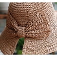 thumbnail image 2 of Minnieouse Lady Summer Sombrero de paja Bowknot Floppy Wide Brim Sun Hats Playa Deporte Ahuecado Plegable De moda para damas adultas Sombreros Negro M (56-58 cm), 2 of 6