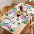 thumbnail image 5 of Summer Pink Flamingo Placemats Set of 12 Beach Tropical Palm Leaves Place Mats Indoor Wipeable Table Mats Washable Cloth Dining Table Placemats for Kitchen Holiday Party Home Decor 13x19 Inch, 5 of 9