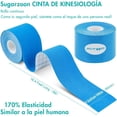 thumbnail image 3 of 12 Rollos de Cinta Kinesiología, 5CM * 5M Deportiva Resistente al Agua, Vendaje Neuromuscular Adhesivo, Alivio del Dolor Muscular, Transpirable sin Látex, Elástico, Impermeable 12pcs, 3 of 7