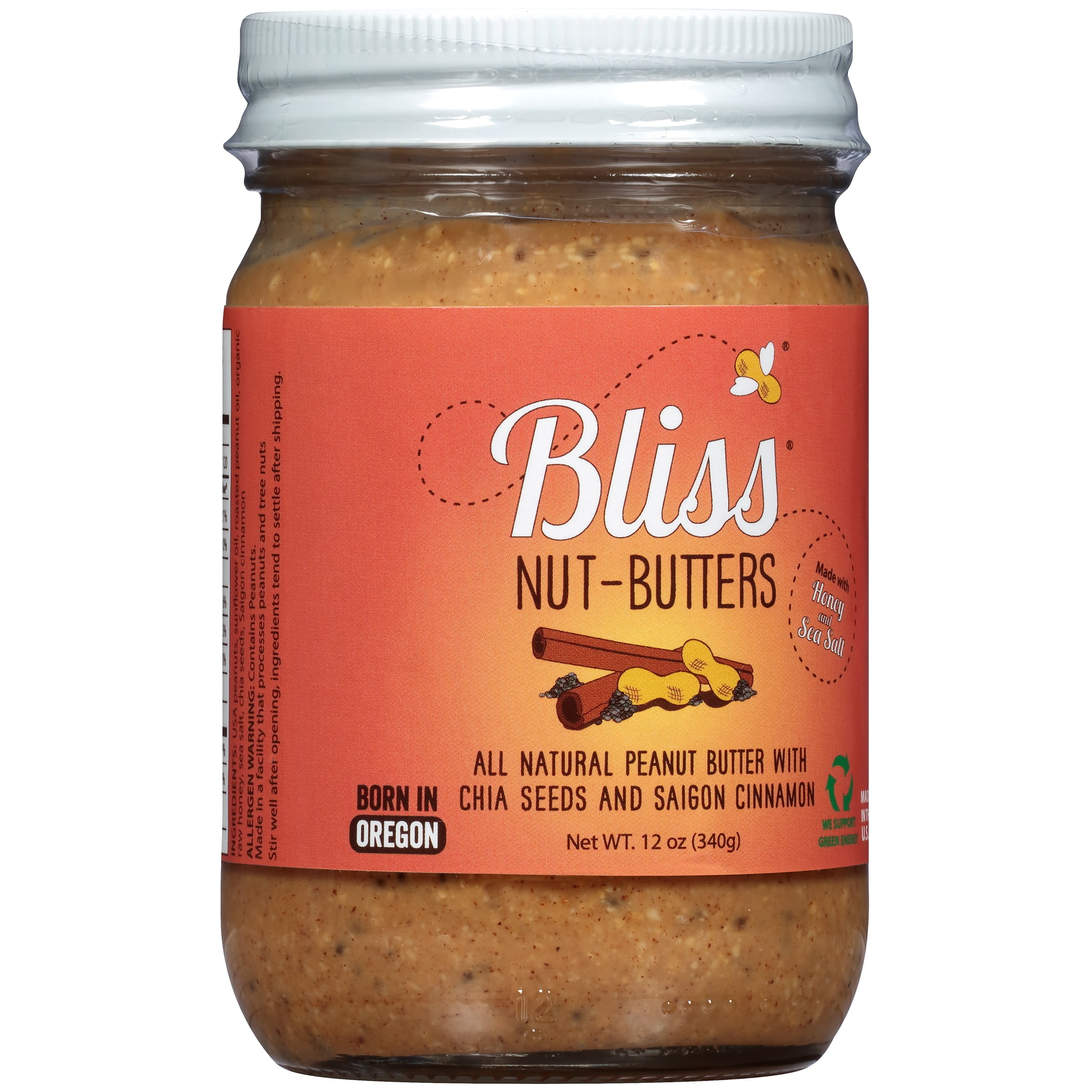 BlissÂ® NutButters All Natural Peanut Butter with Chia Seeds and