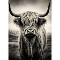 Black and White Highland Cattle 5D Diamond Art DIY Paint with Full Drill Round Diamond Gems Painting by Number Kits for Adults Art Craft Home Wall Decor 15.8x19.8in(2)