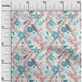 thumbnail image 2 of oneOone Cotton Jersey Dark Teal Green Fabric Beach Starfish &Shell Dress Material Fabric Print Fabric By The Yard 58 Inch Wide, 2 of 4