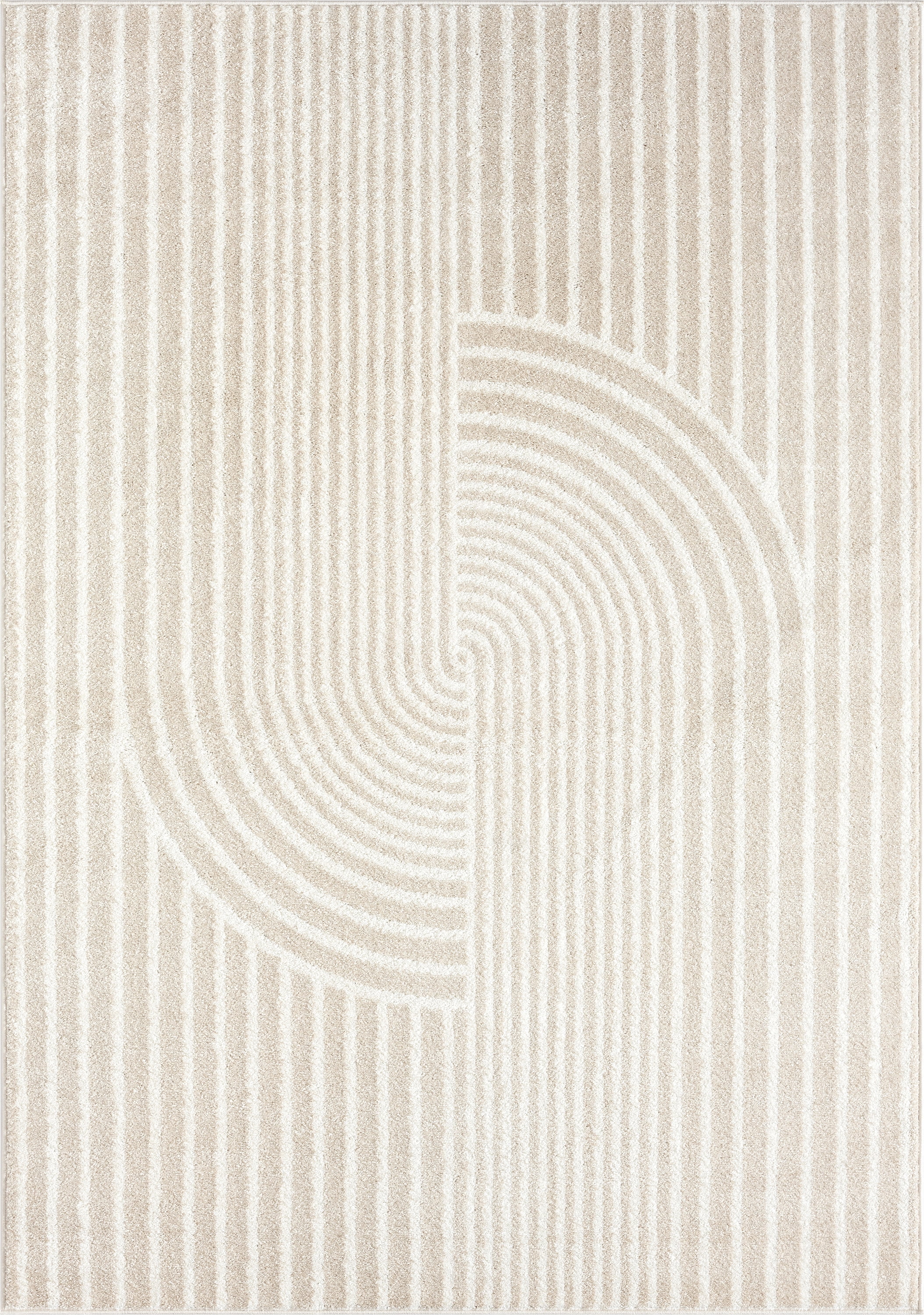 Abani Nuevo Collection Area Rug Mid Century Modern Bedroom Living Room Decor Floor Rug 8 x 10 Cream