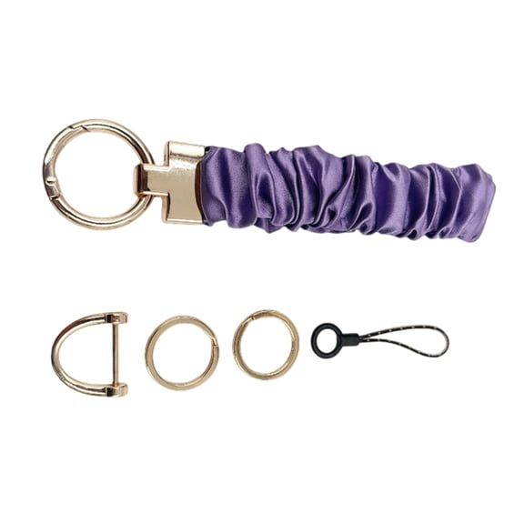 Trendy Multifunctional Key Ring Hair Tie Phone Charm Scrunchie Keychain Wristlet