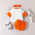 thumbnail image 5 of Lovskoo 0-24Months Baby Clothes 3 Piece Happy Easter Outfits Embroidered Bunny Candy Color T-Shirt Shorts Hat Suit Toddler Boys Girls Summer Spring Outfits Orange, 5 of 9