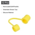 thumbnail image 3 of 12Pack Straw Cover Cap, Yellow Silicone Straw Tips Cover Fits 10mm/0.39" OD Drinking Straws, 3 of 6