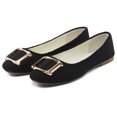 thumbnail image 7 of ZTTD Women Square Buckle Flat Shoes Slip On Shallow Mouth Simple Single Shoes Casual Shoes Work Shoes Black, 7 of 7