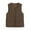 Coffee, variant on Long Vest for Women Women's Fashion Solid Color Sleeveless Zipper Blouses Waistcoat Warm Tops Outwear Gray 5X