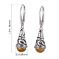 thumbnail image 3 of Sterling Silver and Baltic Honey Amber Dangling Earrings, 3 of 7