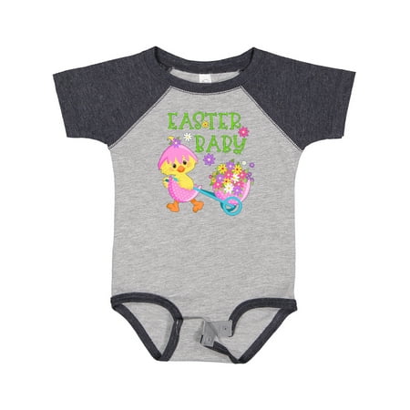

Inktastic Easter Baby Hatching Chick with Flowers Gift Baby Boy or Baby Girl Bodysuit