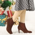 thumbnail image 2 of Unique Bargains Women Pointed Toe Stiletto High Heel Chelsea Booties Camel (Size 9), 2 of 7