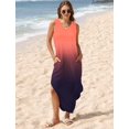 thumbnail image 3 of Vestido largo SAMPEEL 2025 con cuello en V y bolsillos para mujer en la playa, 3 of 6