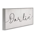 thumbnail image 3 of Stupell Industries Darlin' Sentiment Elegant Cursive Typography Painting Gray Framed Art Print Wall Art, 30 x 13, 3 of 9