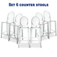 thumbnail image 1 of Heavenly Collection Clear Plastic Counter Stool SET OF 6, 1 of 7