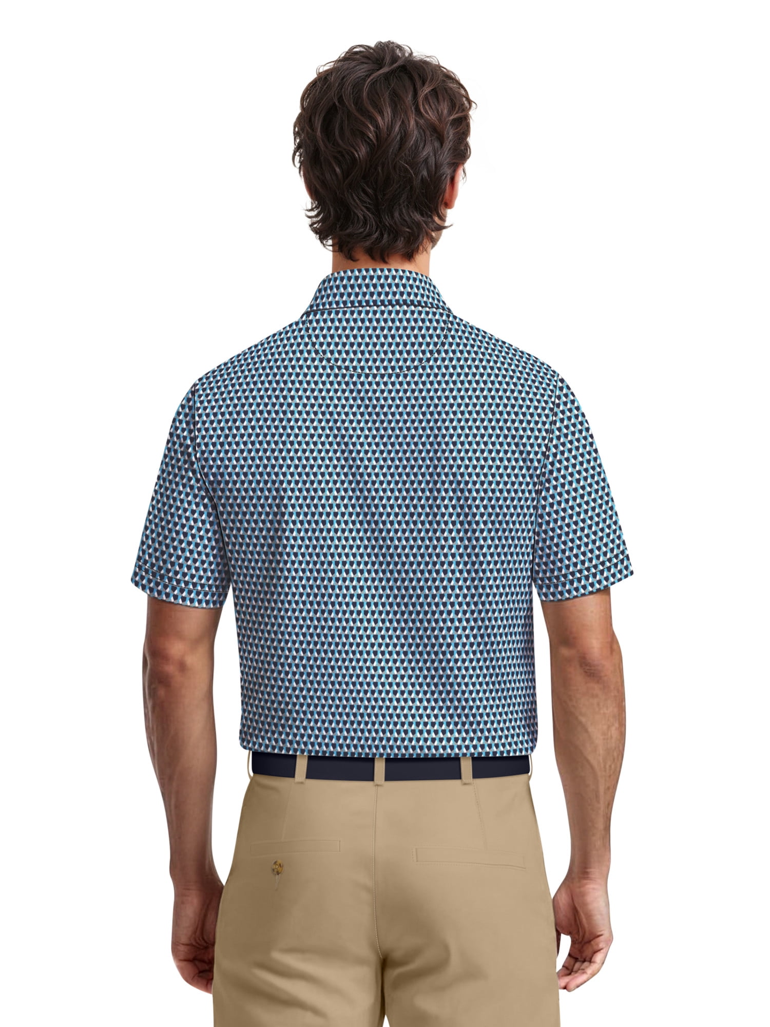 Ben Hogan Men's & Big Men's Performance Large Geometric Short Sleeve Polo Shirt, Sizes S-5XL