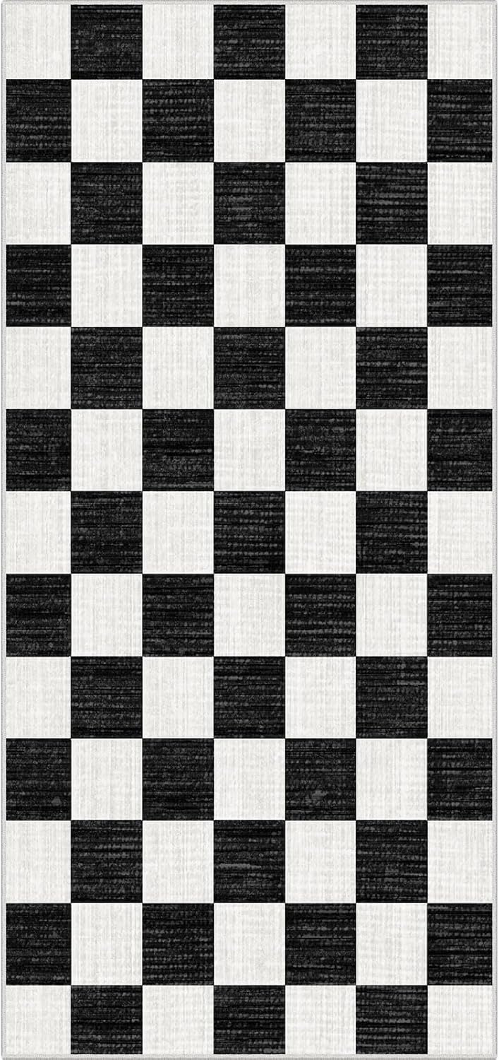 Christmas 3x5 Entry Rug - Small Washable Indoor Outdoor Mats for Front Door Non-Slip Porch Rug Holiday Tartan Plaid Throw Rugs for Living Room Bedroom Entryway Kitchen Office Porch Decor