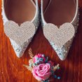 thumbnail image 2 of Miangastore 2pcs Heart Shoe Clips For Women Elegant Rhinestone Shoe Jewelry Clips Detachable Shoe Clips For High Heels Heart Shoe Detachable Clip, 2 of 9
