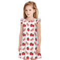 thumbnail image 1 of Balery Strawberry Camisón de princesa para niñas, pijama de algodón con mangas abullonadas, suave y bonito.-X-Large, 1 of 6