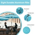 thumbnail image 7 of Autlaycil 10ft Blue Patio Umbrella and Base with Push Button Tilt and Crank, 8 Sturdy Ribs UV Protection Waterproof for Garden, Table, Pool, 7 of 7