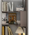 thumbnail image 5 of 64.5" Tall Corner Bookshelf, 6 Tiers Large Etagere Bookcases with Baffles, L-Shaped Storage Display Rack Shelf Stand for Home Office, Dark Red, 5 of 7