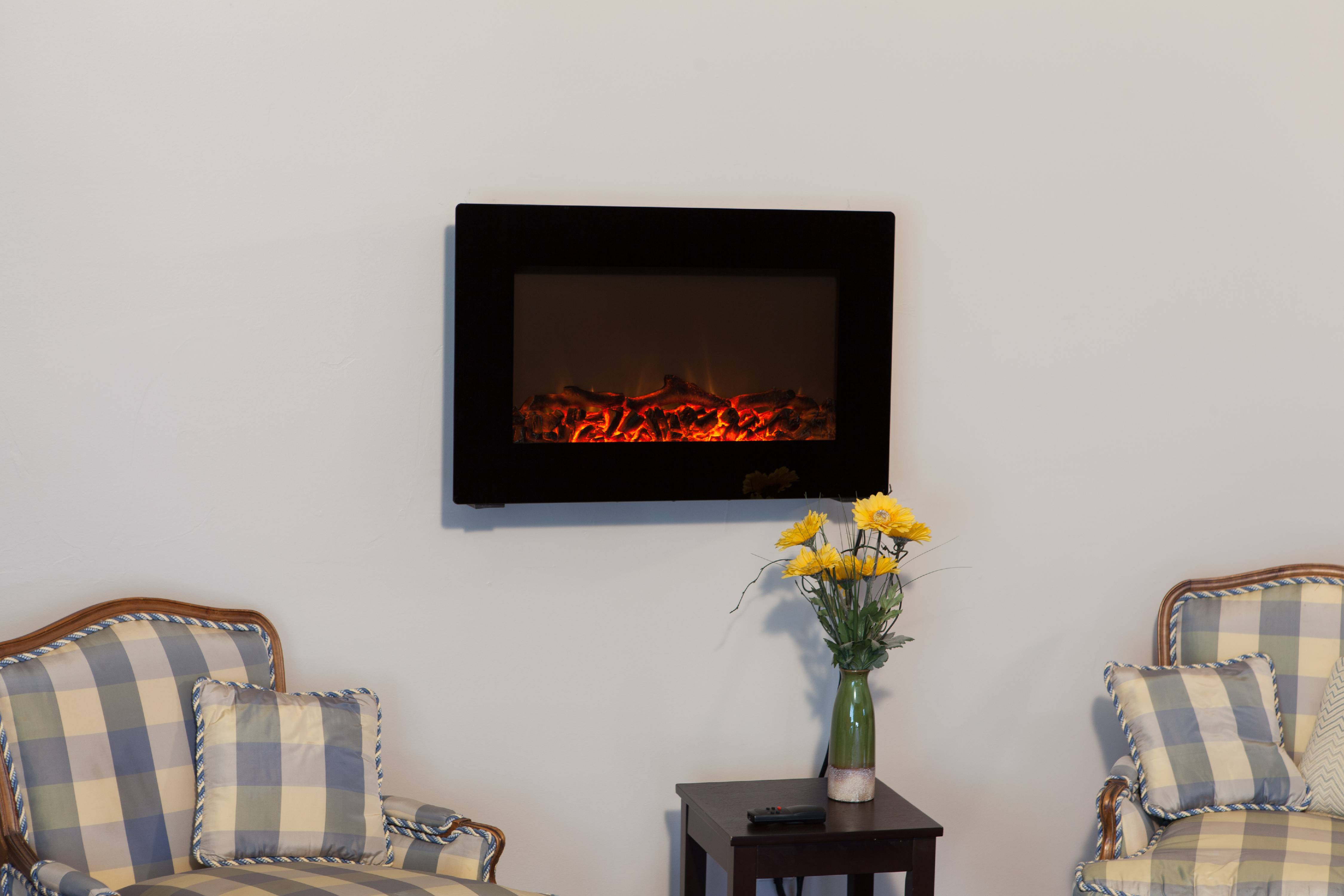 Black Wall Mounted Electric Fireplace - image 5 of 7