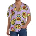 thumbnail image 3 of Honeii 's Cartoon Avocados for men's short-sleeved button-up collared shirt featuring a pocket, perfect for beach vacations, and travel adventures., 3 of 5