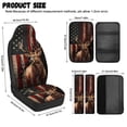 thumbnail image 6 of Xoenoiee Deer Forest American Flag Print PU Leather Car Accessories Set of 5, Anti-Slip Auto Seat Covers Seat Belt Pads Car Armrest Cover for Most SUV Truck Sedan, 6 of 7