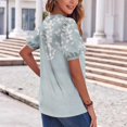 thumbnail image 4 of Womens Blouses Plus Size Fashion Floral V Neck Short Sleeve Button Shirts Loose Fit Casual Summer Tops, 4 of 6
