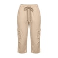 thumbnail image 6 of PBFRDSJ Womens Capris with Pockets Loose Casual Cargo Hiking Pants Outdoor Golf Drawstring Capris, 6 of 6