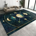 thumbnail image 1 of Boho Style Area Rug, Moon Solar Stars Galaxy Pattern Floor Carpet, Modern Non-shedding Indoor Foldable Washable Non Slip Rug for Living Room Bedroom Dining Room Decor Mat-5x8ft, 1 of 6