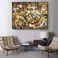 thumbnail image 2 of INVIN ART Framed Canvas Convergence by Jackson Pollock Artwork Print Abstract Wall Art Home Decor,28"x40", 2 of 8