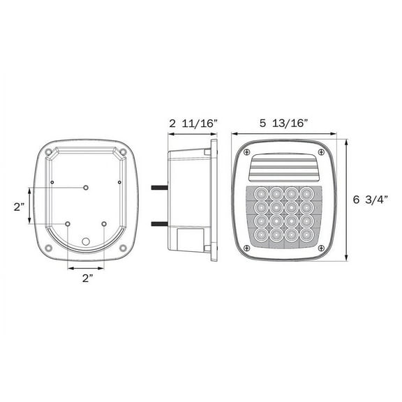 Optronics STL60RB - STL60 Series Red Oblong Stud Mount LED Tail Lights