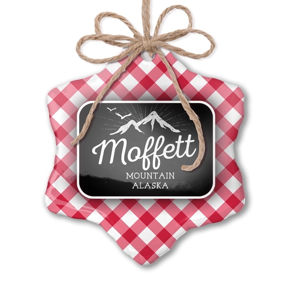 Ornament Printed One Sided Mountains chalkboard Moffett Mountain - Alaska Christmas 2021 Neonblond