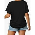 thumbnail image 2 of Women's V Neck Oversized T-Shirts Summer Short Sleeve Shirts Loose Casual Tops Tee, 2 of 6