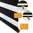 thumbnail image 3 of Cordless Zebra Blinds for Windows (36" W X 72" H, Black) Free-Stop Windows Shades Dual Layer Light Control for Day and Night, Light Filtering Sheer Shades for Home, Easy to Install, 3 of 6