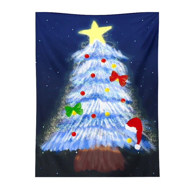 Yhmxh Decoración navideña, tela colgante para fiestas, fondo de árbol de Navidad, regalo