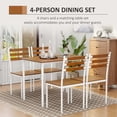 thumbnail image 4 of HOMCOM 5 Piece Dining Table Set for 4, Space Saving Kitchen Table and 4 Chairs, Rectangle, Steel Frame for Dining Room, 4 of 10