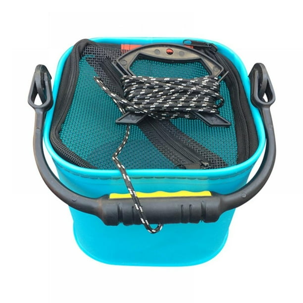 Fishing Bucket, 7.9 x 7.9 in Multifunctional Portable Folding Fishing
