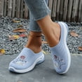 thumbnail image 2 of Dakaela Mules for Women 2026 Summer Woven Slip on Walking Sneakers Flower Embroidery Orthopedic Closed Toe Slides with Arch Support Blue 8.5, 2 of 7