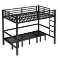 thumbnail image 4 of QZYeYun Full over Full Size Metal Bunk Bed, Lower Bunk Pulled Put in Three Sections , Heavy Duty Bed Frame With Ladder & Guardrail, 4 of 10