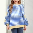 thumbnail image 4 of Mercatoo Girls Striped Sweatshirts Oversized Star Graphic Crew Neck Pullover Sweatshirts Clothes Teen Kids Cute Tops Sweater, 4 of 4